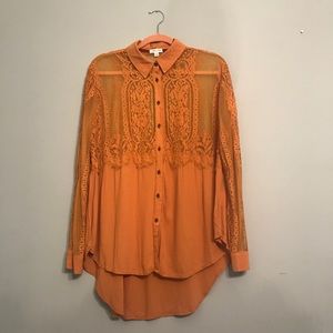 Lacey Button-Down Blouse